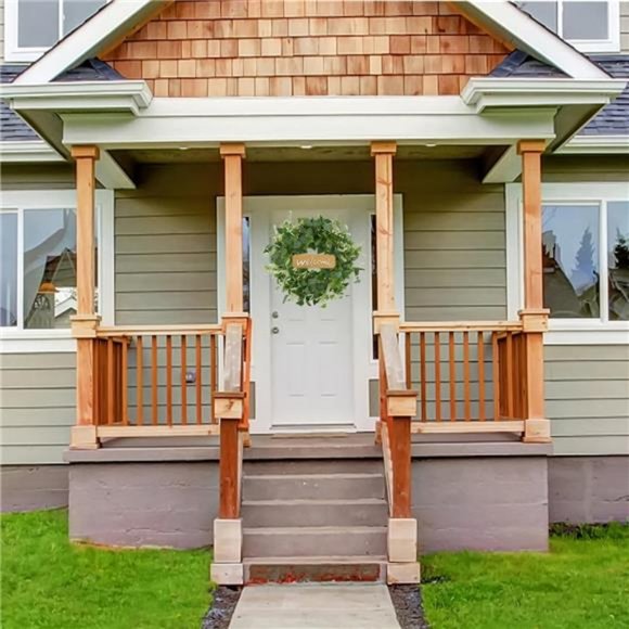 Artificial Green Eucalyptus Wreaths for Front Door Spring Summer Wreath - Picture 8 of 8